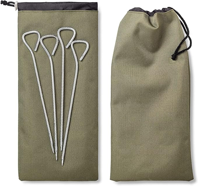 Bag Camping Tent Stakes Heavy Duty Khaki Nylon Sack Waterproof Pocket Ditty Camp Accesorries Storage Peg Bag