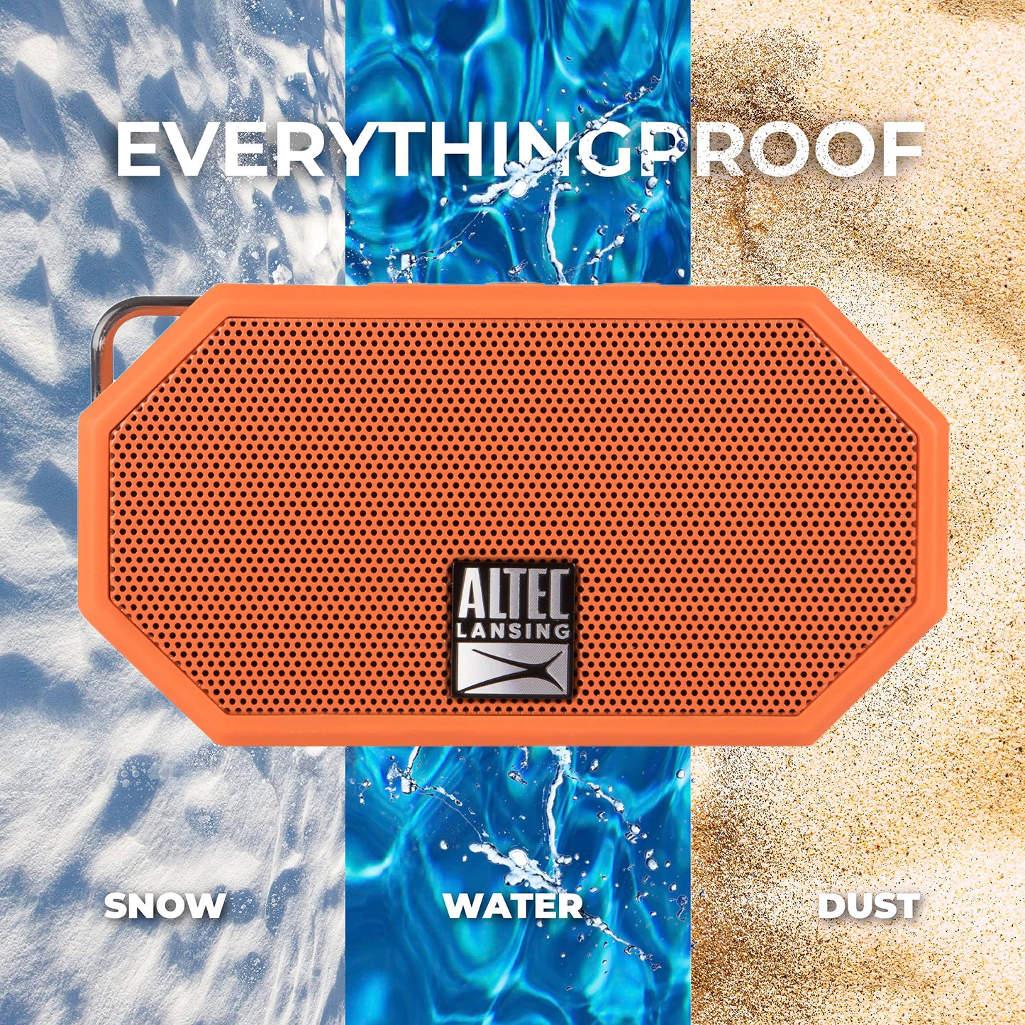 Altec Lansing Mini H2O - Waterproof Bluetooth Speaker, IP67 Certified & Floats in Water, Compact & Portable Speaker for Hiking, Camping, Pool, and Beach,Orange