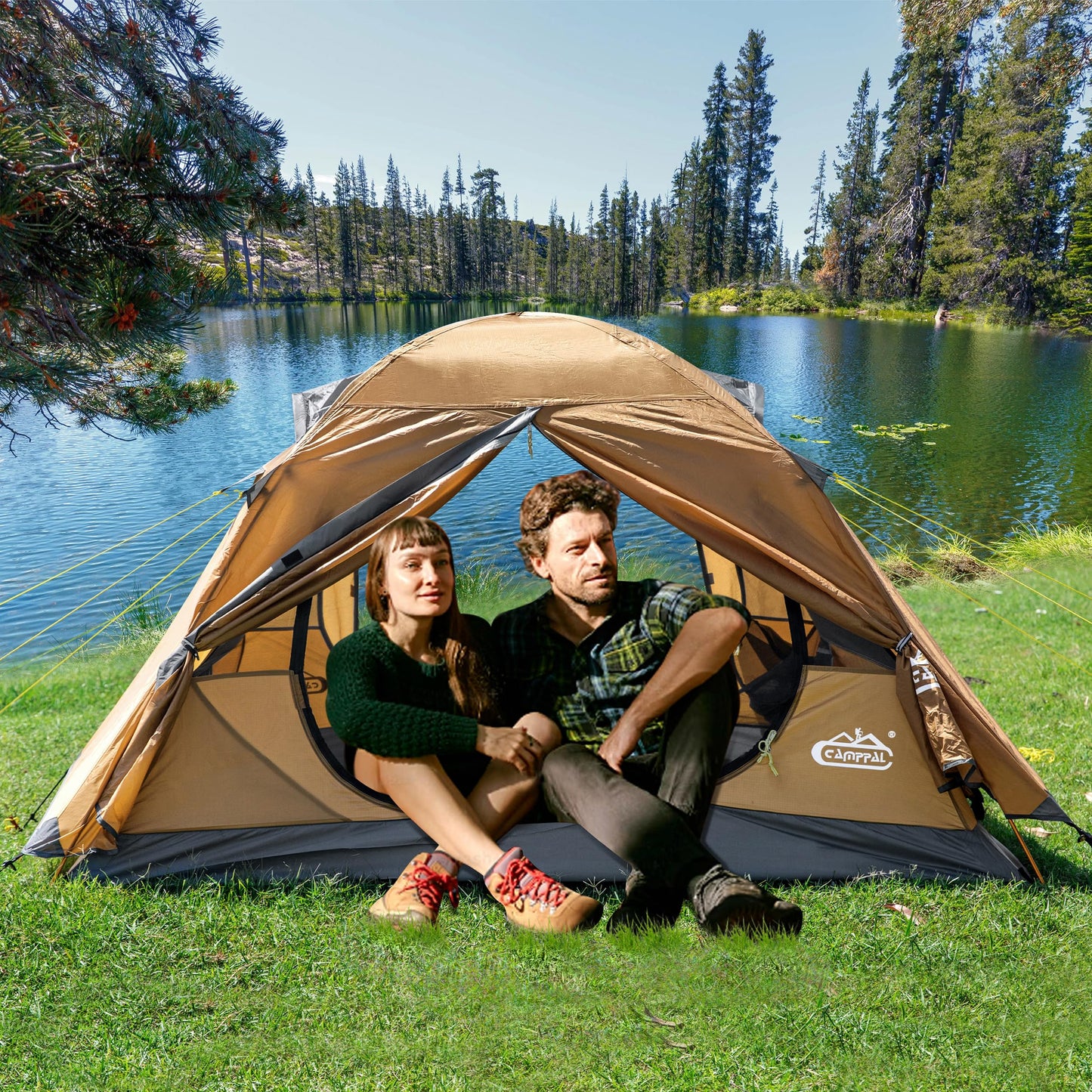 Camppal 2-3 Person Backpacking Tent, Waterproof Windproof 4 Season Tent for Camping, Easy Setup 2 Person Tent for Backpacking, Hiking, Hunting, Motor Cycling & Biking