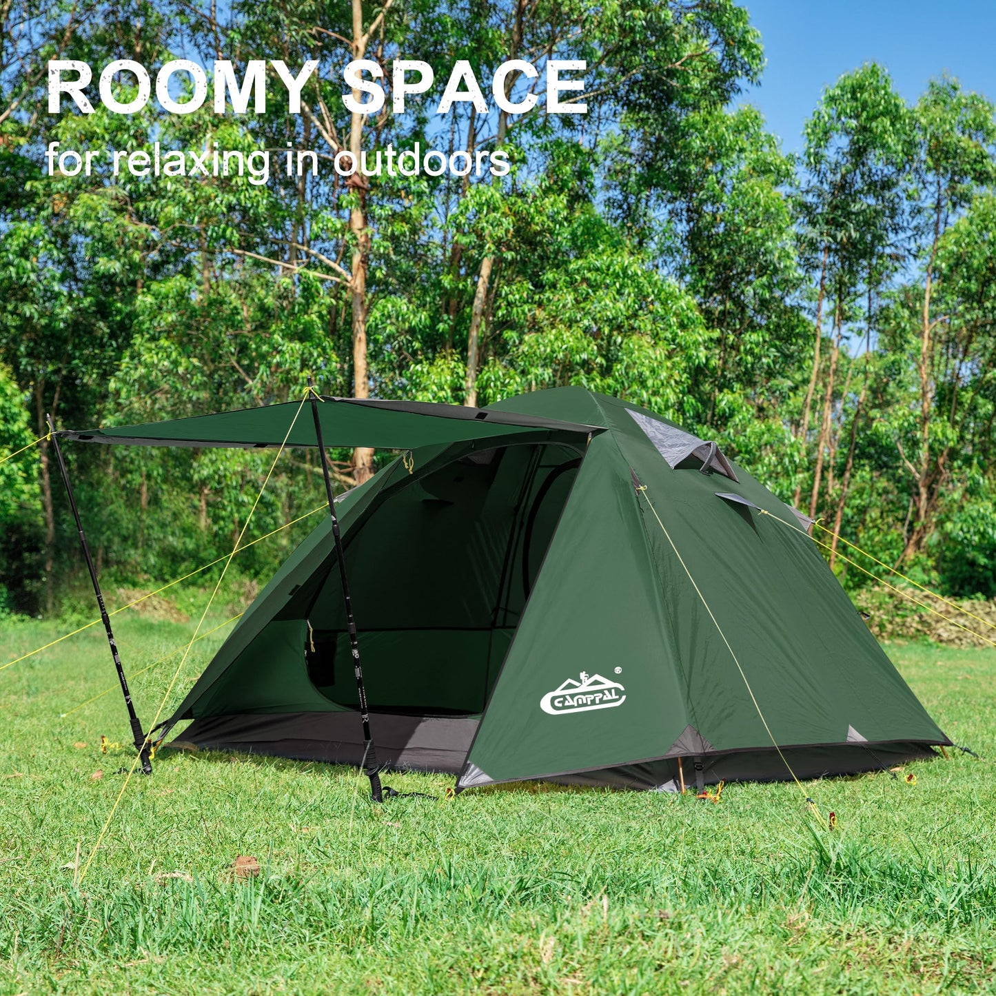 Camppal 2-3 Person Backpacking Tent, Waterproof Windproof 4 Season Tent for Camping, Easy Setup 2 Person Tent for Backpacking, Hiking, Hunting, Motor Cycling & Biking
