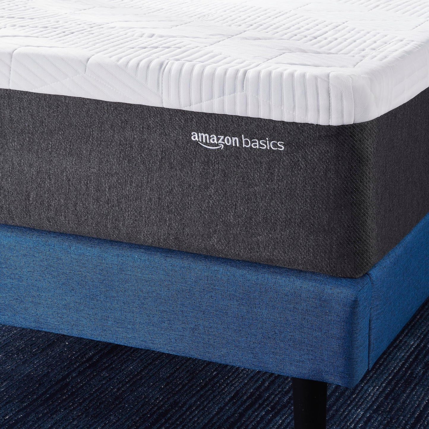 Amazon Basics Gel Memory Foam Mattress, Firm, Cooling, Queen Size Mattress, CertiPUR-US® Certified Foam, 80 x 60 x 12 inches, White/Dark Gray