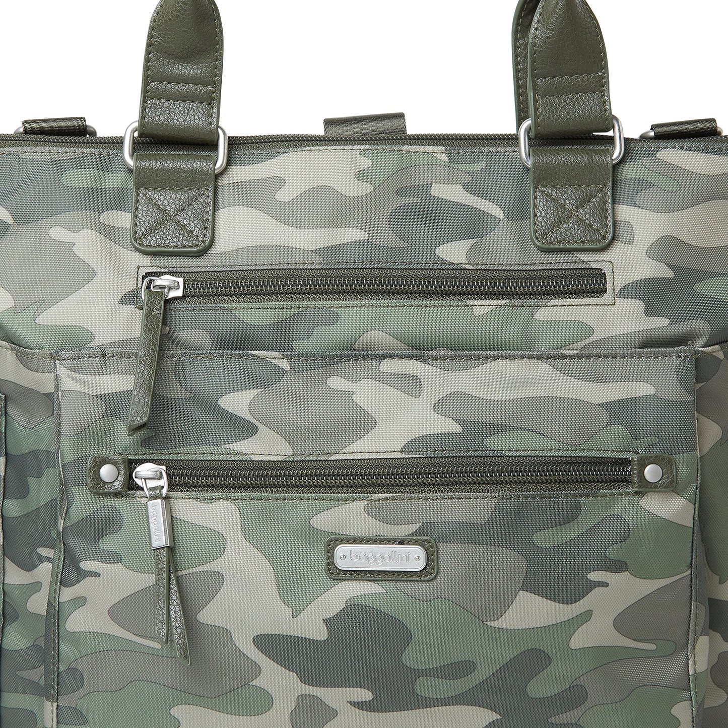 Baggallini womens 3-in-1 Convertible Backpack with RFID phone wristlet, Olive Camo, One Size US