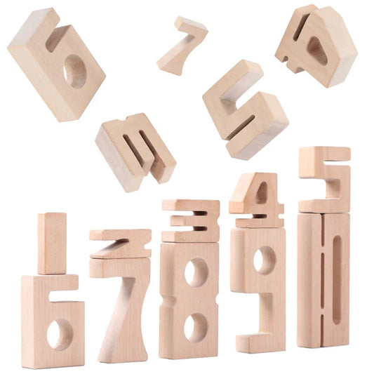 1-10 Wooden Number Stacking Blocks