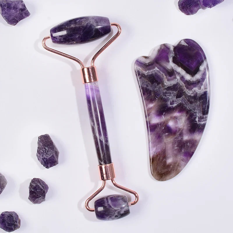 Amethyst Sawtooth Face Jade Roller