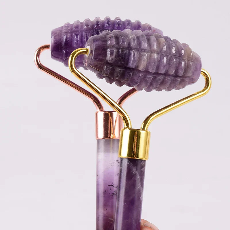 Amethyst Sawtooth Face Jade Roller