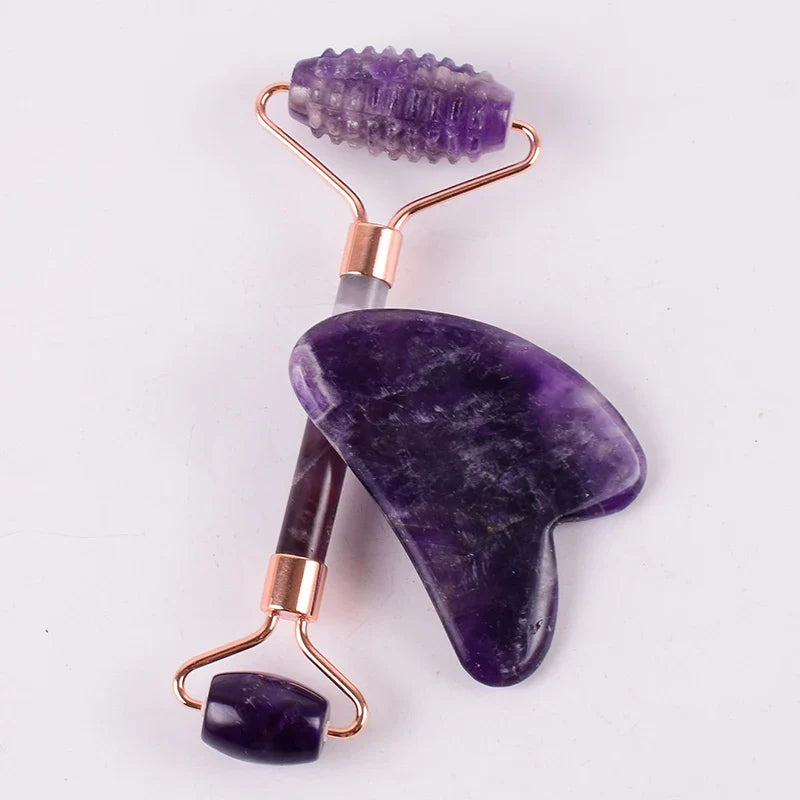 Amethyst Sawtooth Face Jade Roller