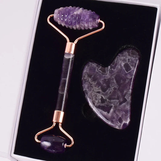 Amethyst Sawtooth Face Jade Roller