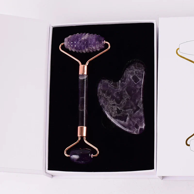 Amethyst Sawtooth Face Jade Roller