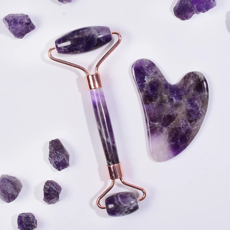 Amethyst Sawtooth Face Jade Roller