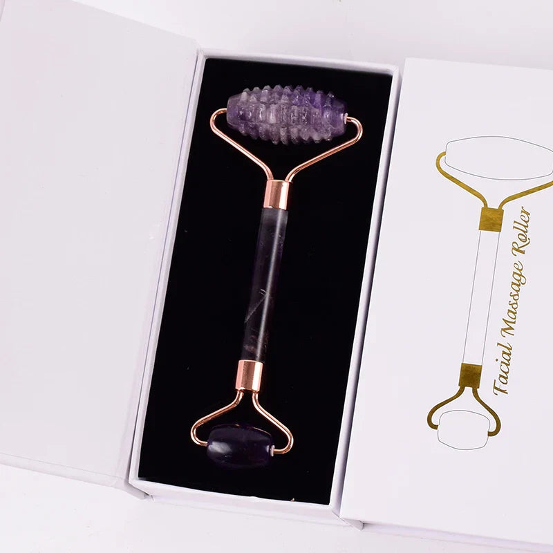 Amethyst Sawtooth Face Jade Roller