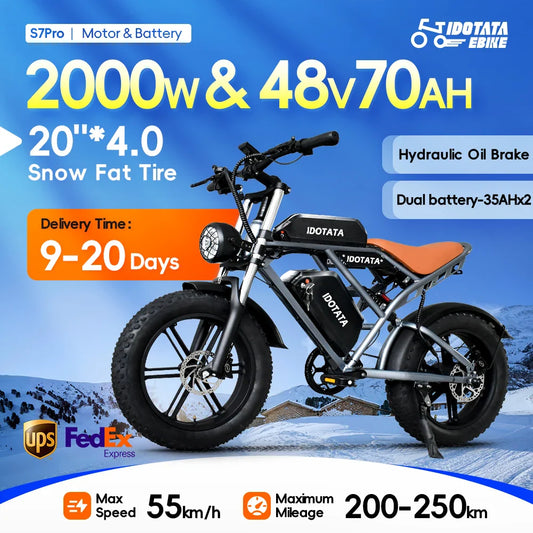 IDOTATA-S7 2000W Fat Tire Electric Bike – 48V 70Ah