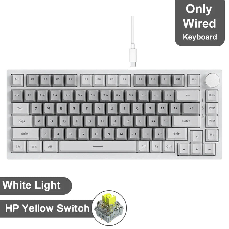 Ajazz AK820/AK820Pro Gaming Mechanical Keyboard Bluetooth 5.1/Wireless/C-Wired Customized Keyboard with Knob Hot Swapping Gasket