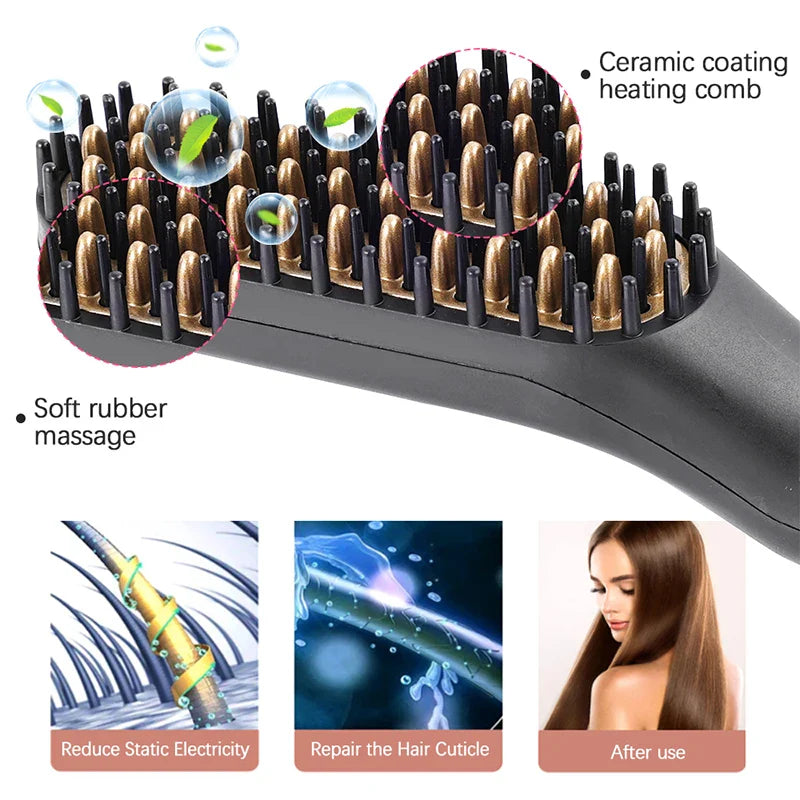 Electric Hot Comb Straightener for Men