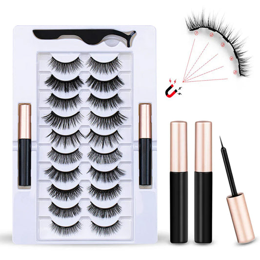 10 Pairs Magnetic Eyelashes Set