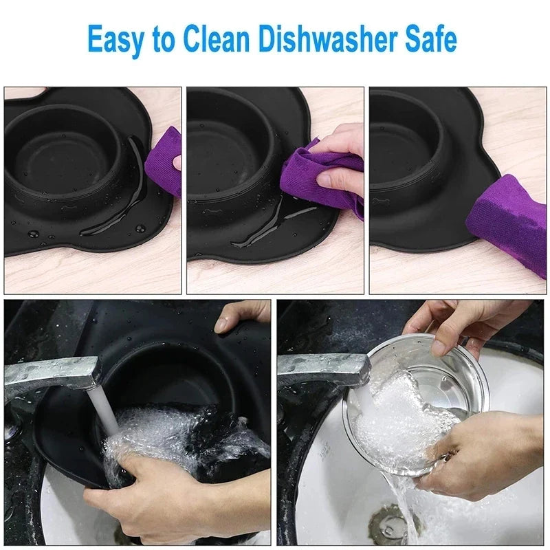 Anti-Slip Double Dog Bowl Set