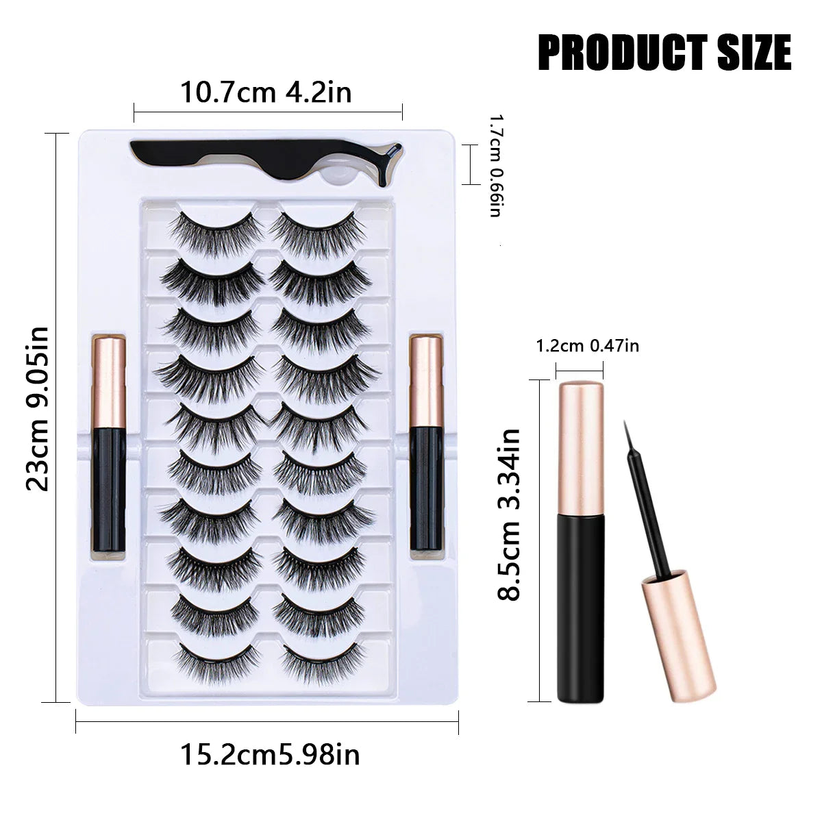 10 Pairs Magnetic Eyelashes Set