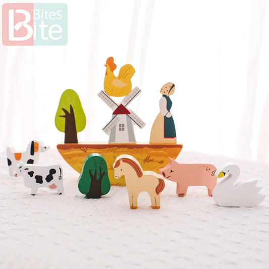 Baby Farm Wooden Stacking Blocks