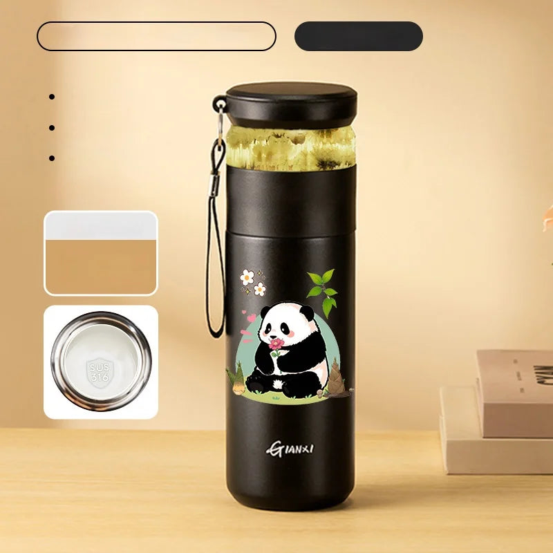 Stainless steel Panda Pattern Water Bottle