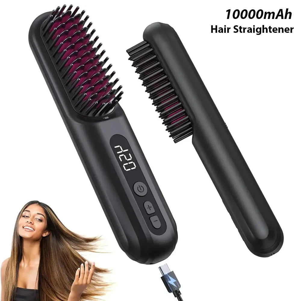 Cordless Hair Straightener Portable Brush