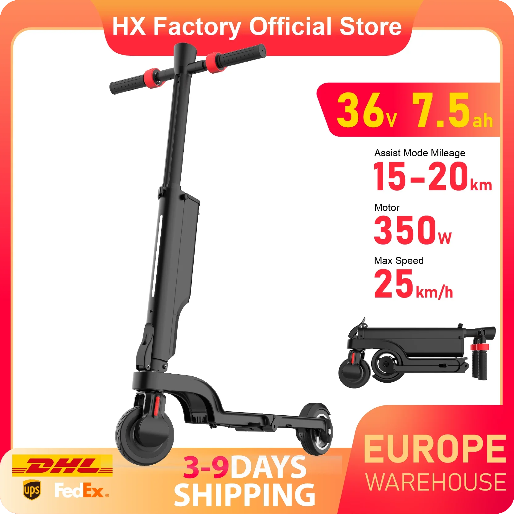  HX X6 350W Foldable Electric Scooter