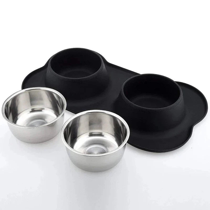 Anti-Slip Double Dog Bowl Set