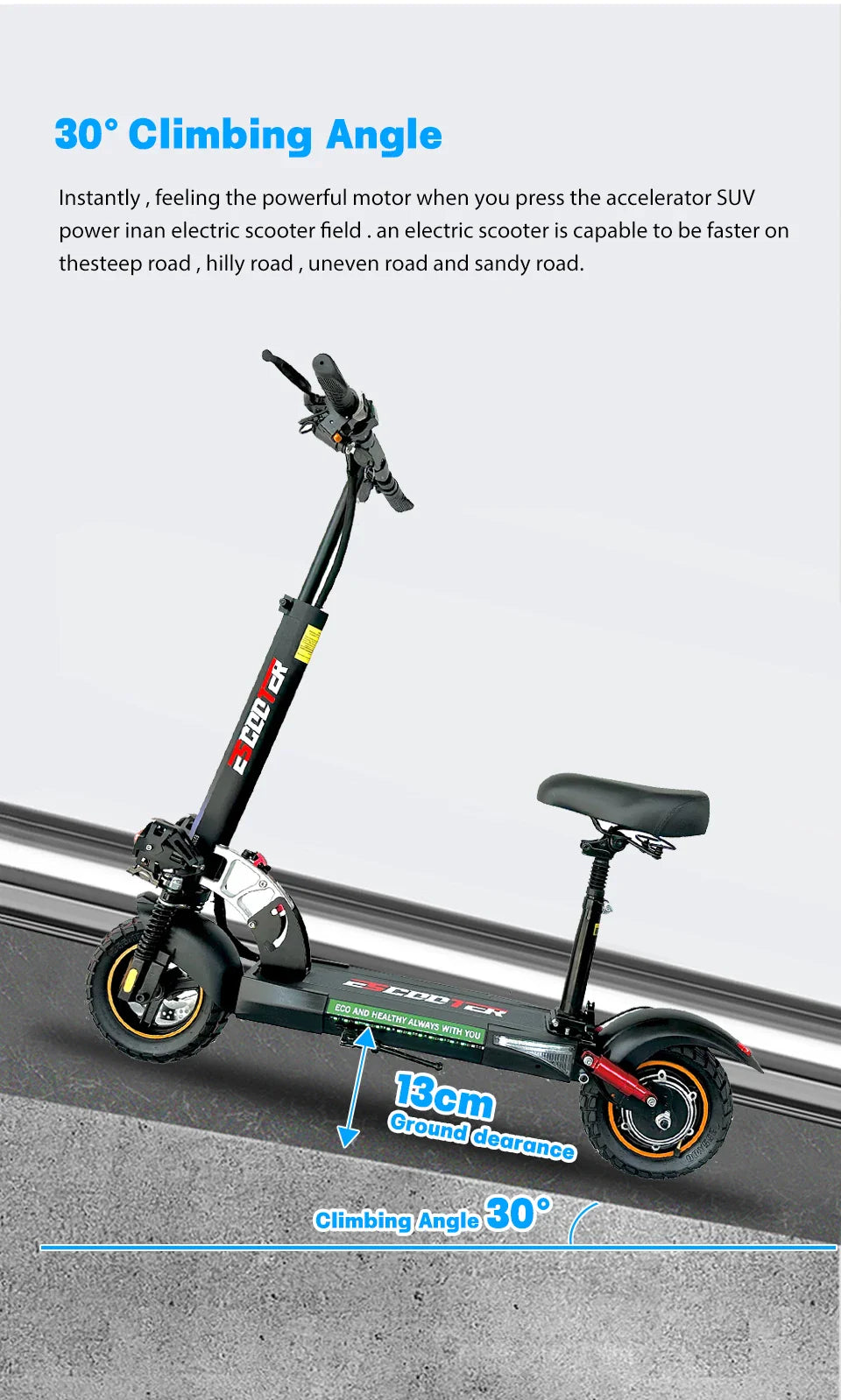 800W Adult Electric Scooter Long Range