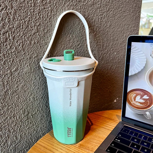 Tyeso Gradient Thermos Cup With Straw