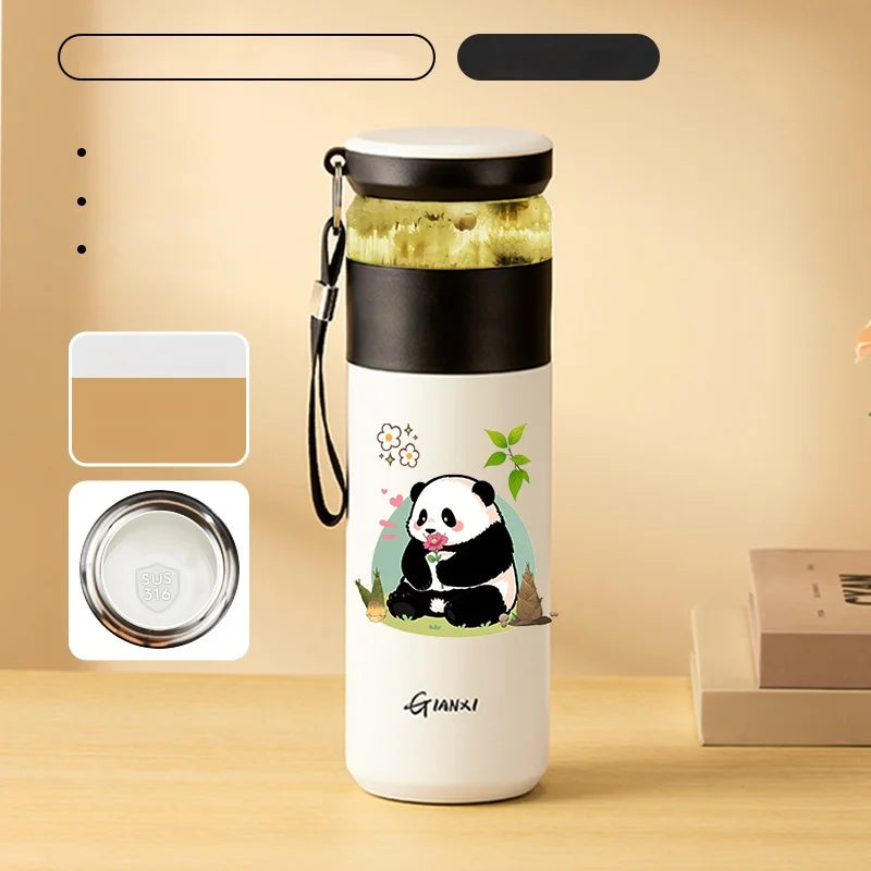 Stainless steel Panda Pattern Water Bottle