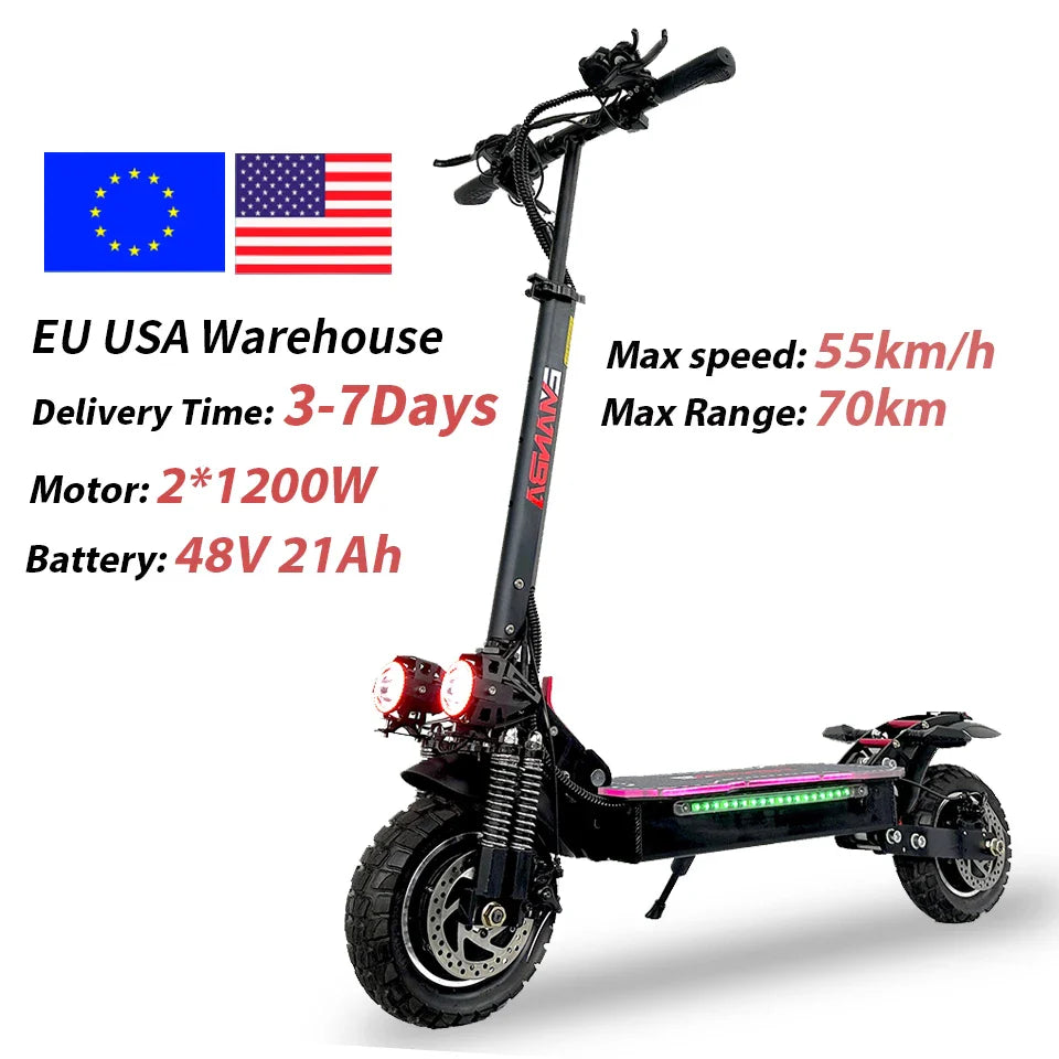 2400W Dual Motor Foldable Electric Scooter