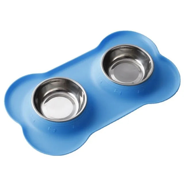 Anti-Slip Double Dog Bowl Set