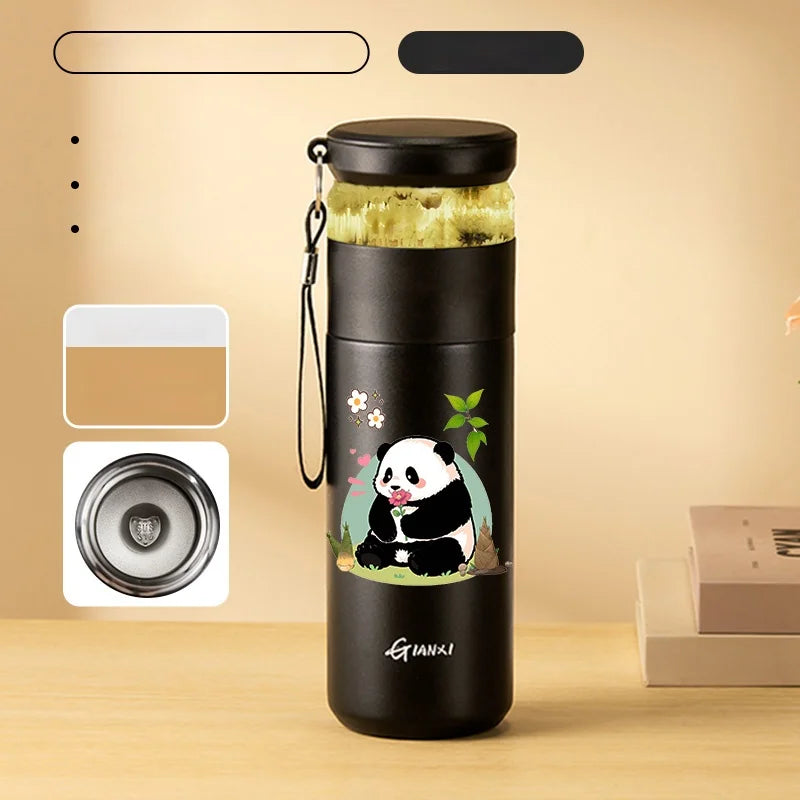 Stainless steel Panda Pattern Water Bottle