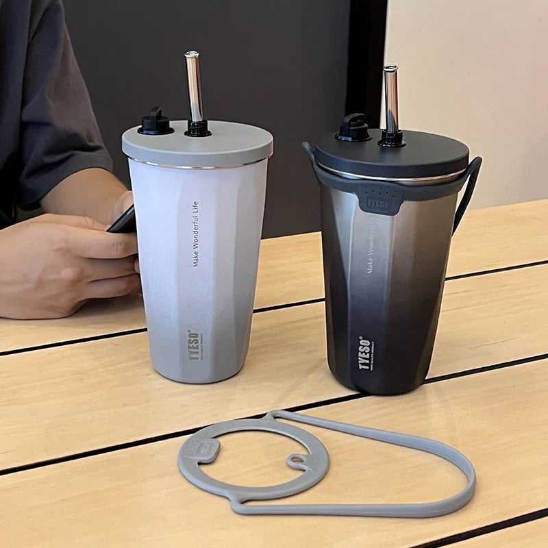 Tyeso Gradient Thermos Cup With Straw