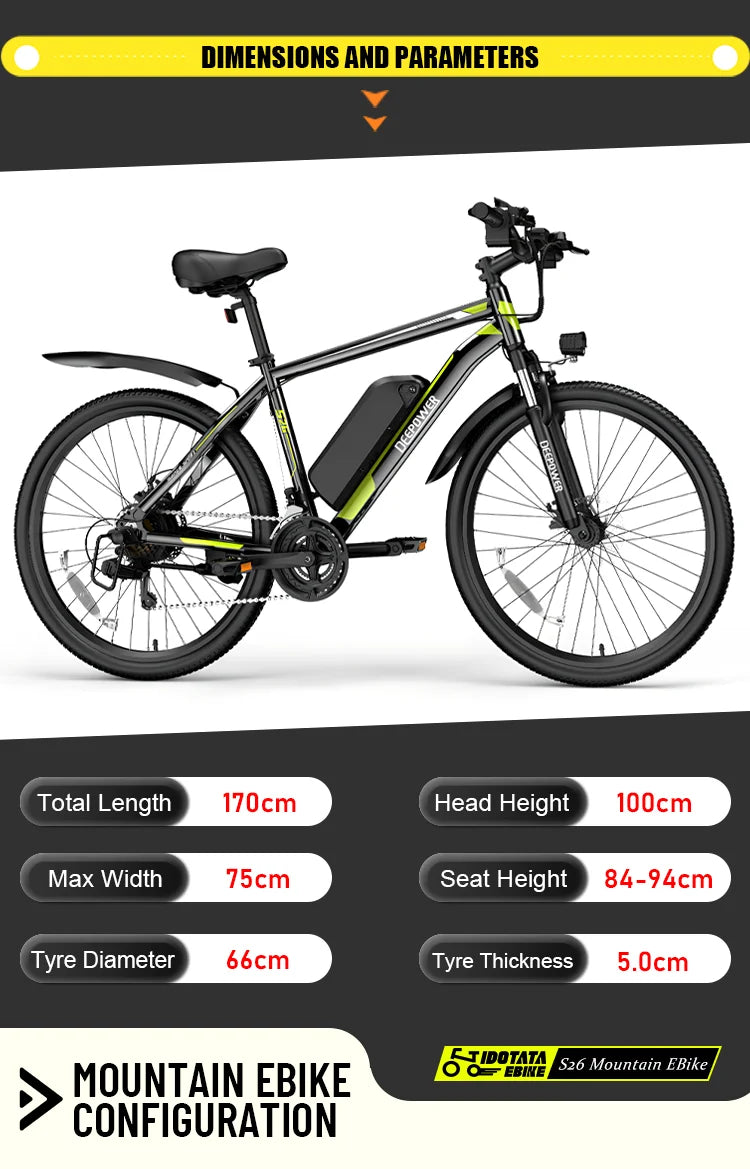IDOTATA S26 500W Electric Mountain Bike