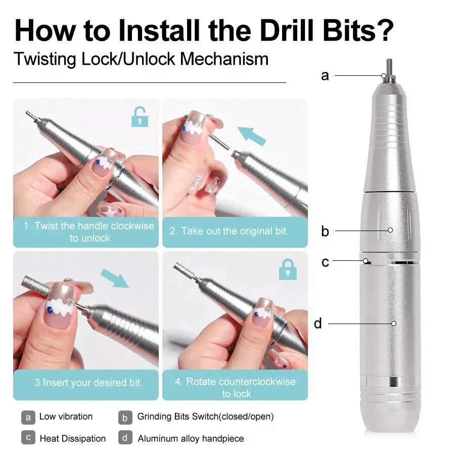 45000RPM Rechargeable Nail Drill