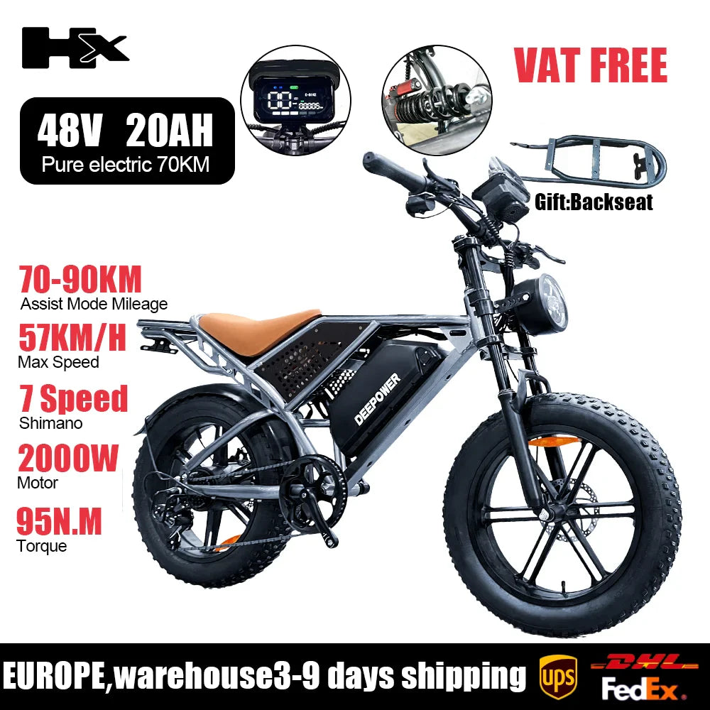 HX Q20PRO 2000W Fat Tire Electric Bike