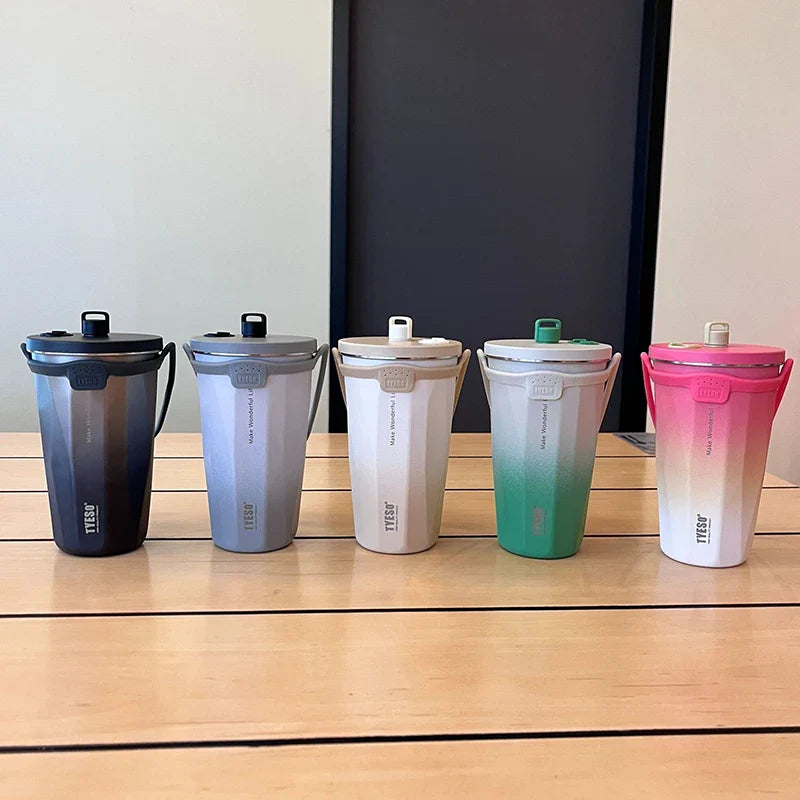 Tyeso Gradient Thermos Cup With Straw