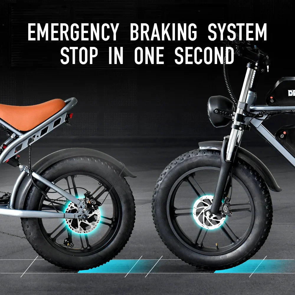 IDOTATA Moped Fat Tire Electric Bike