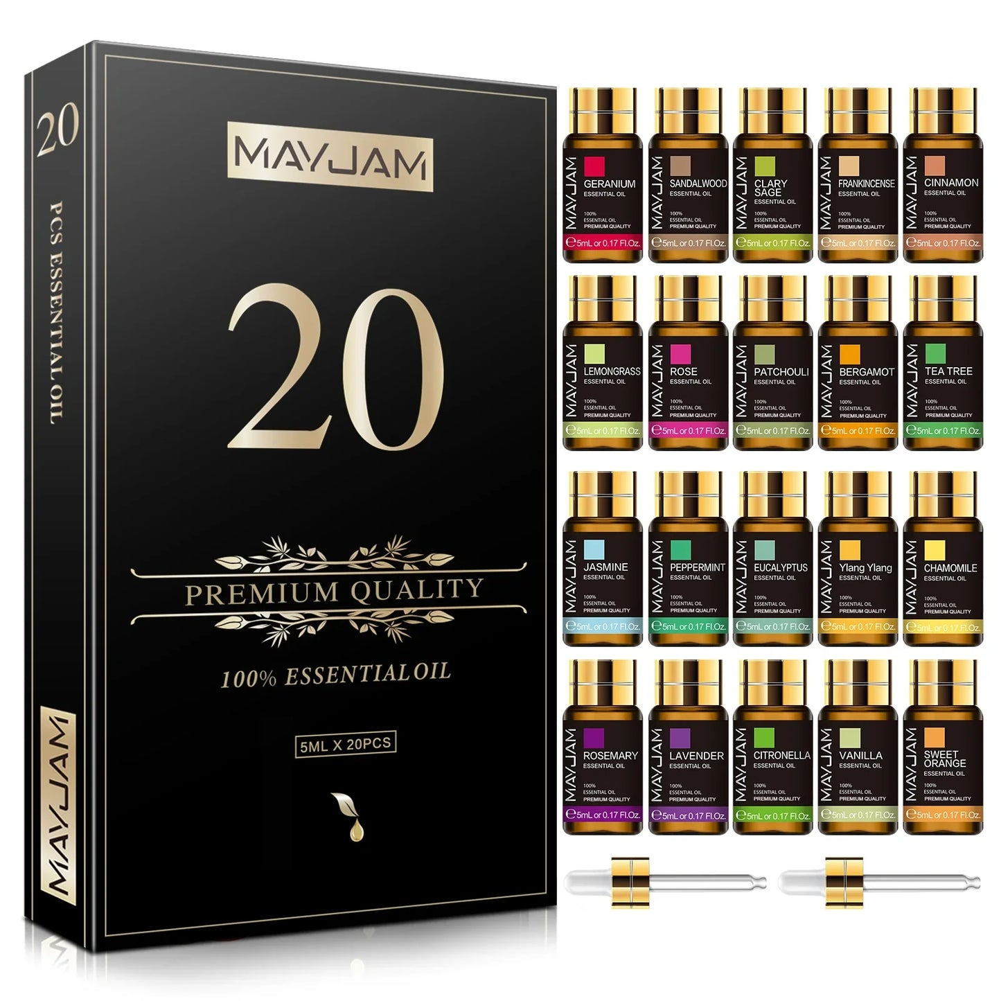 MAYJAM 20pcs Pure Essential Oils Gift Set – Unisex