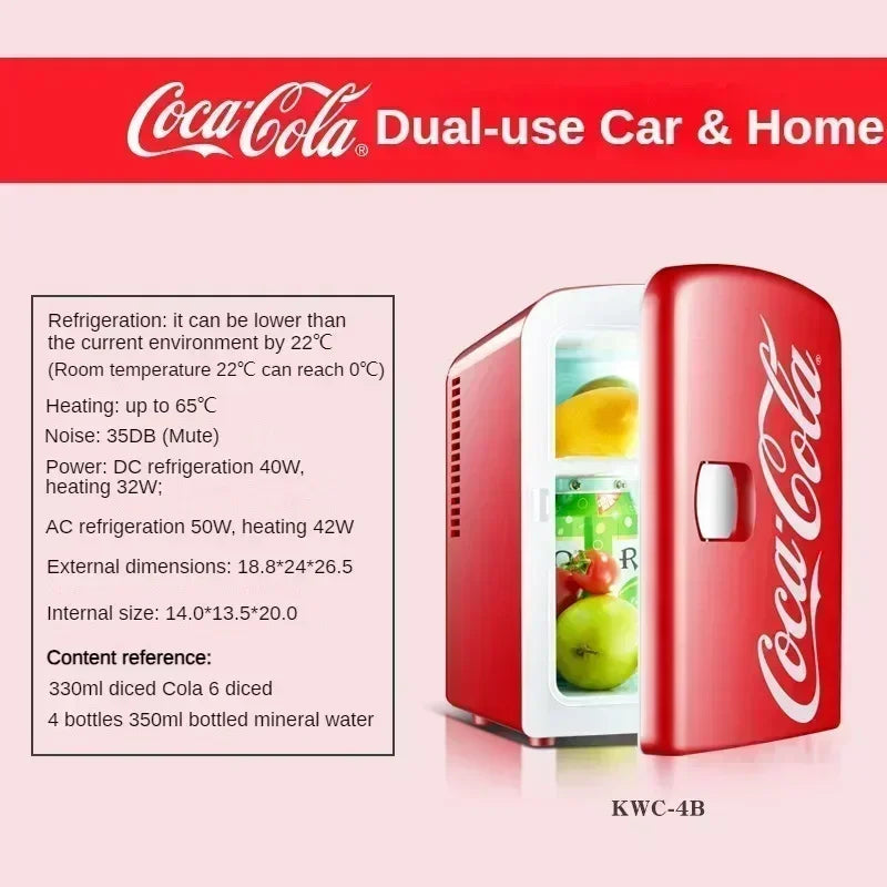 12V/220V Coca-Cola 4L Mini Refrigerator