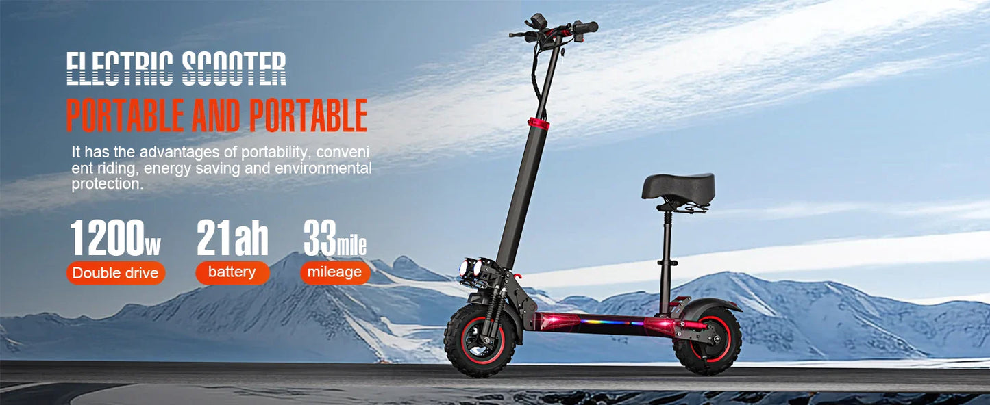 1200W Foldable Electric Scooter with Seat
