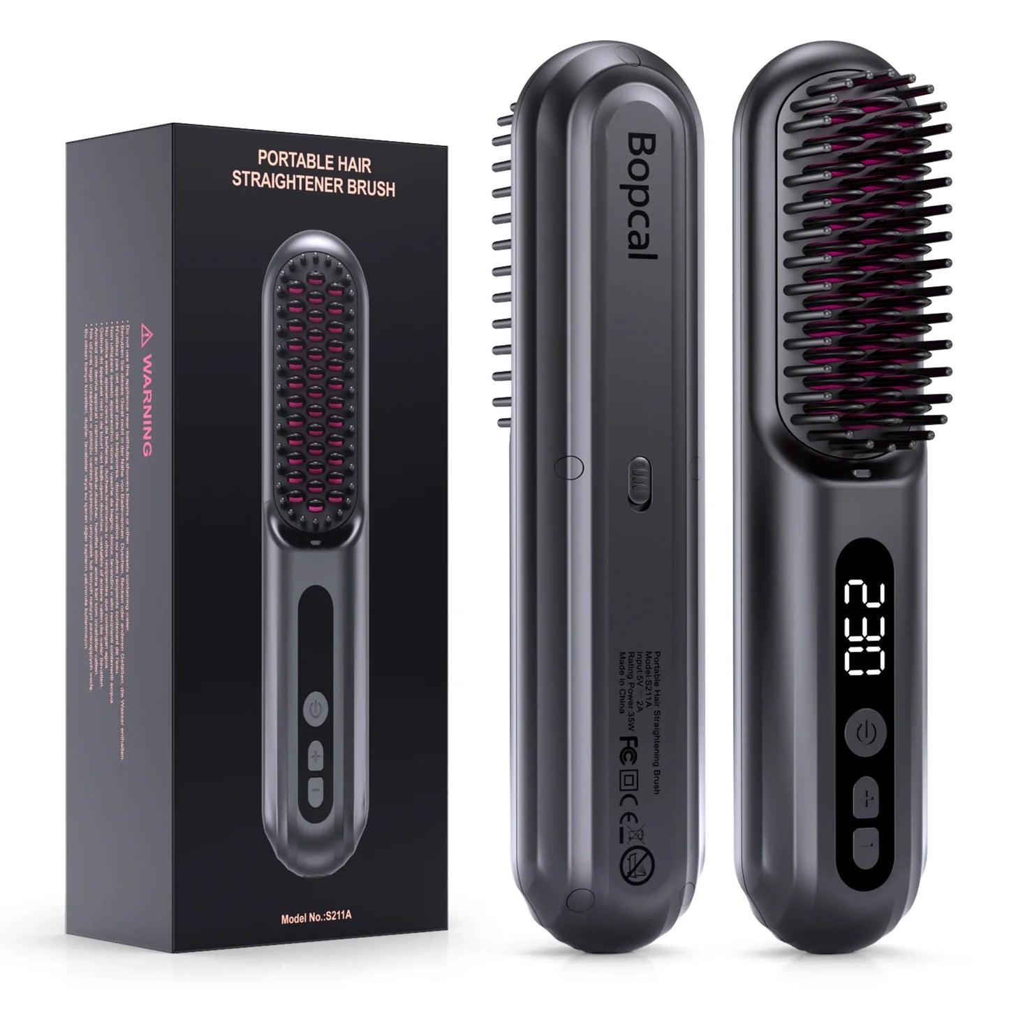 Cordless Hair Straightener Portable Brush
