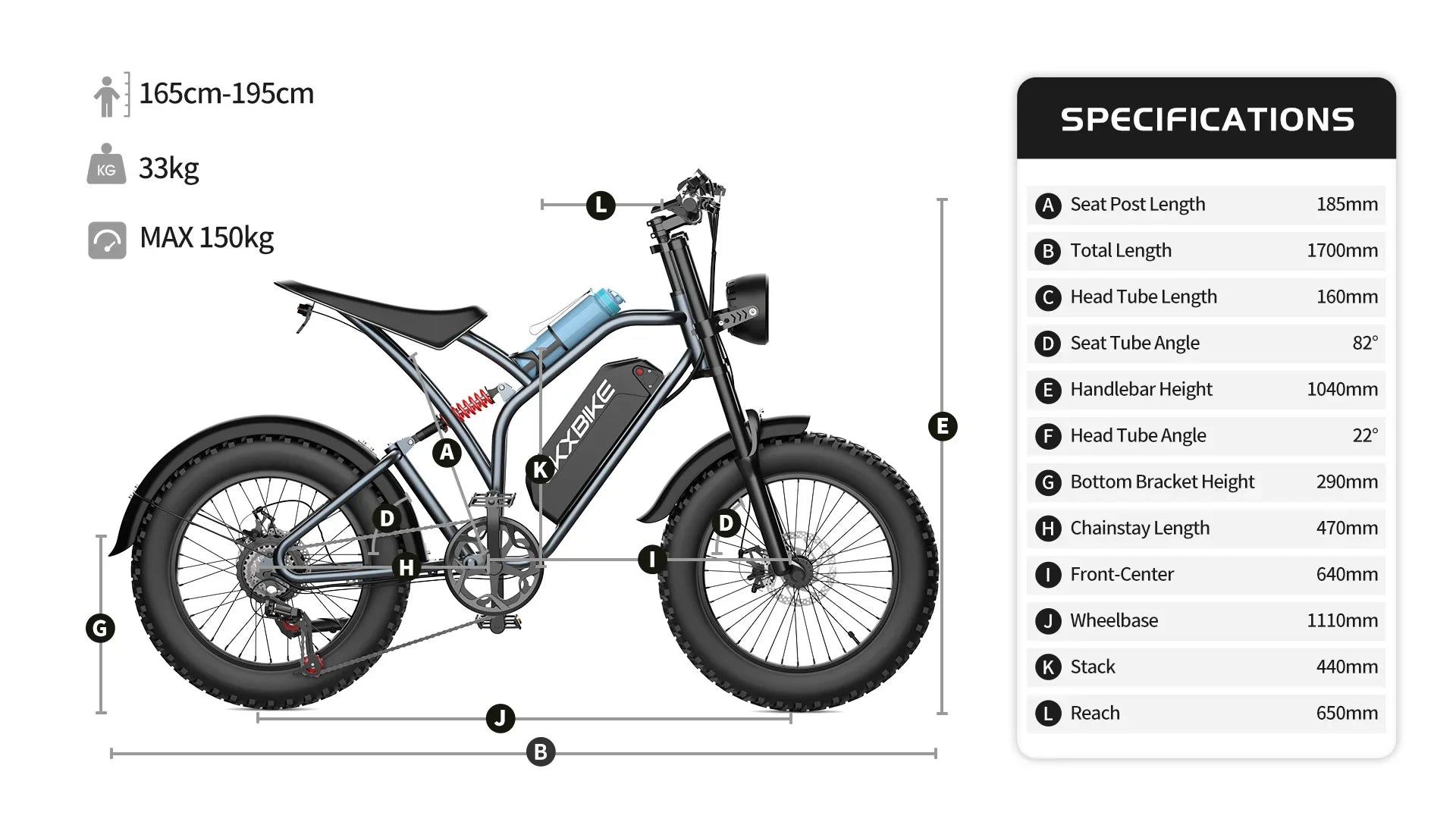 EKX T1 1000W Fat Tire Electric Bike – 48V 20Ah
