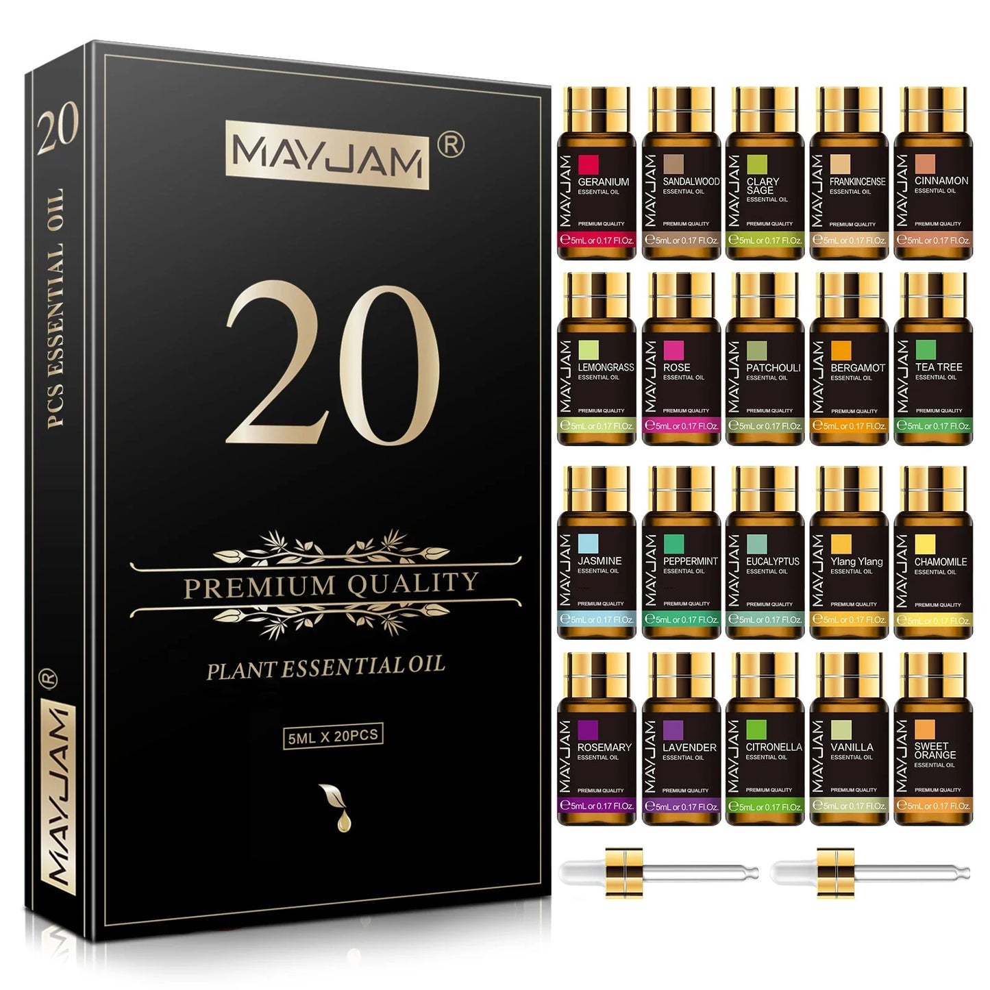 MAYJAM 20pcs Pure Essential Oils Gift Set – Unisex