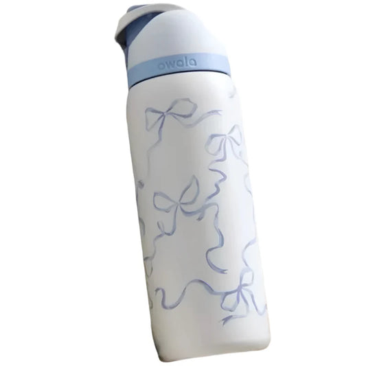 Owala Free Sip Water Bottle White Engraved