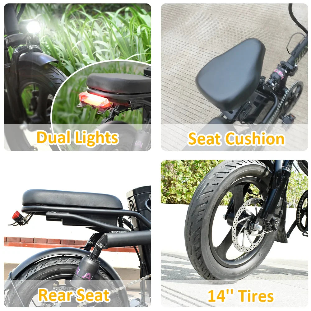 400W Fat Tire Folding Ebike – 48V 30AH