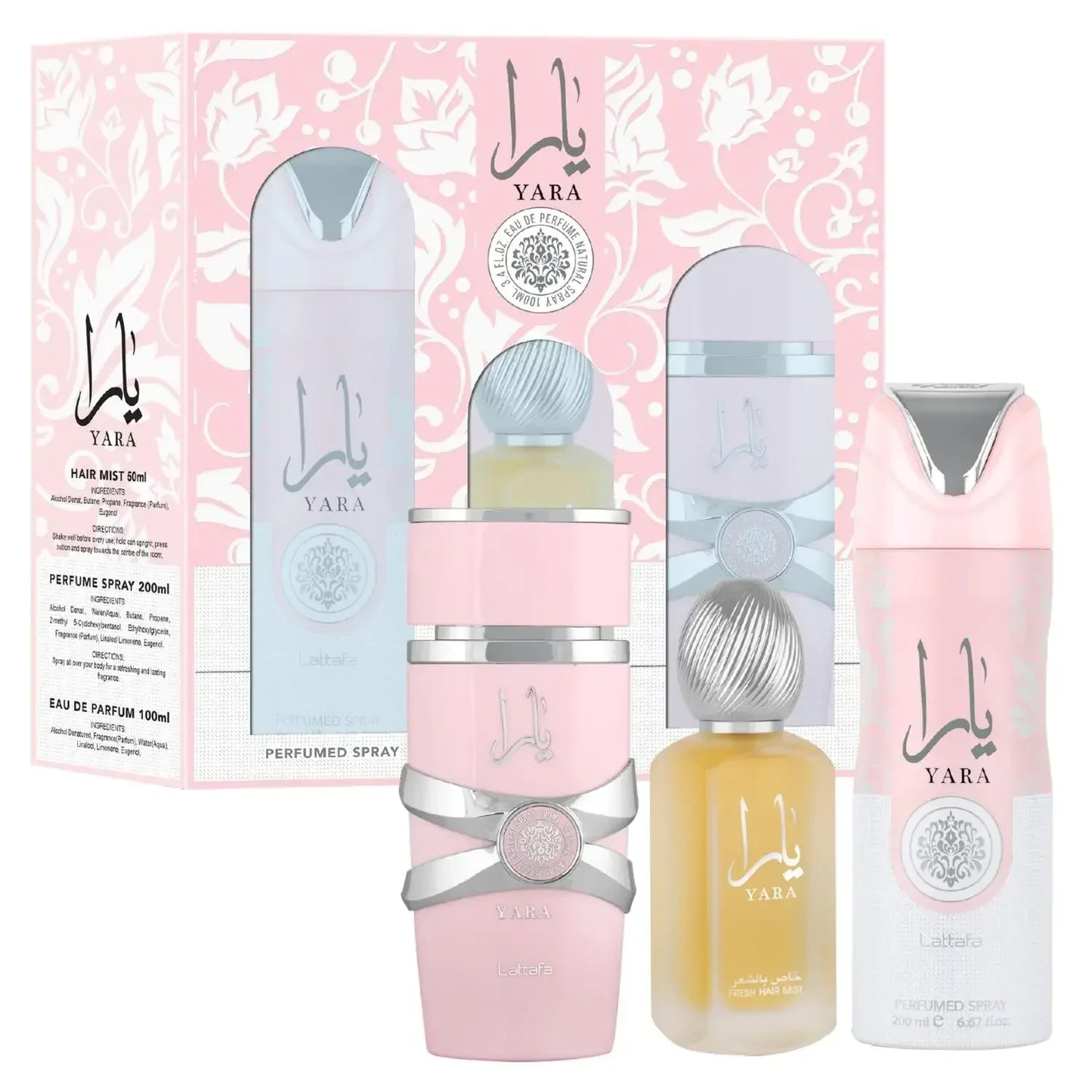 Lattafa Yara For Women 3-Piece Set Sweet Pheromone Perfume