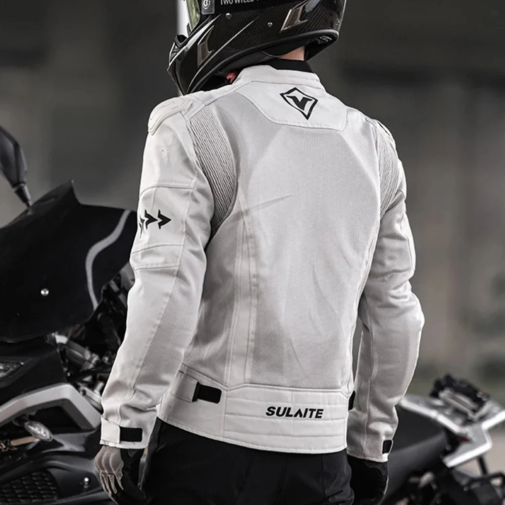 Motorcycle Jacket Pants Lightweight Anti-Fall Set Summer Breathable Mesh For Men Women Urban Bikers Riding Combo Jacket Suit