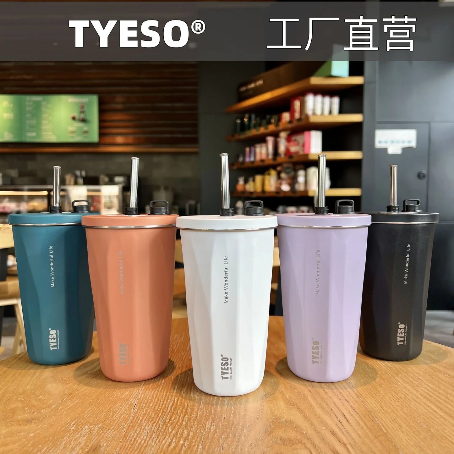 Tyeso Vacuum Insulated Thermos Cup