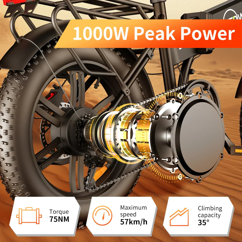 IDOTATA 1000W Folding Electric Bike