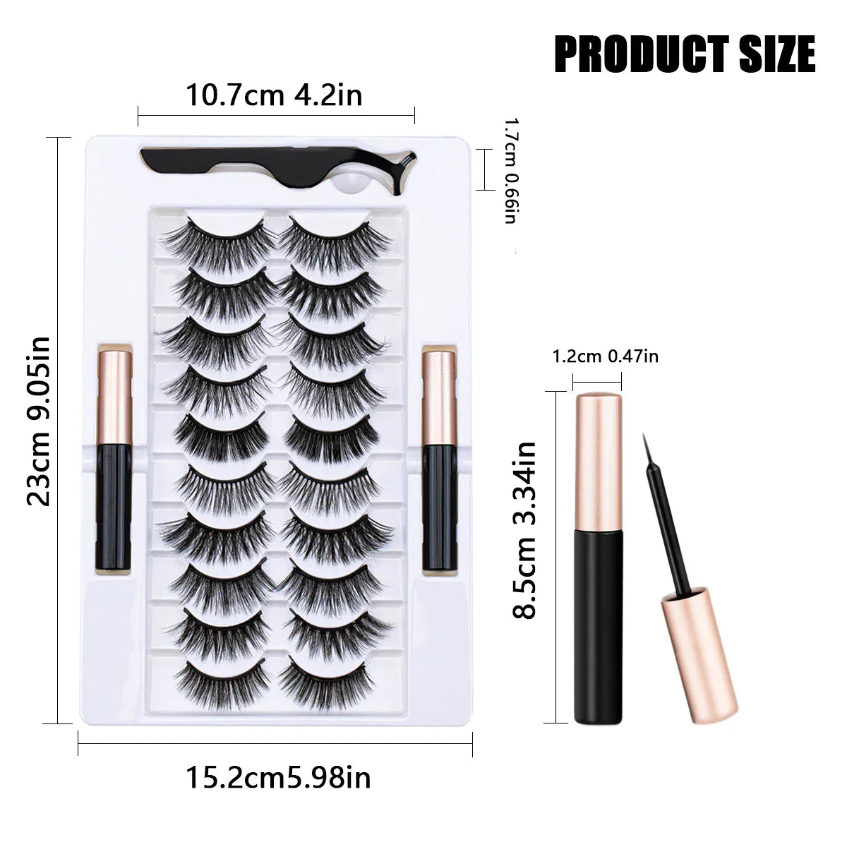 10 Pairs Magnetic Eyelashes Set